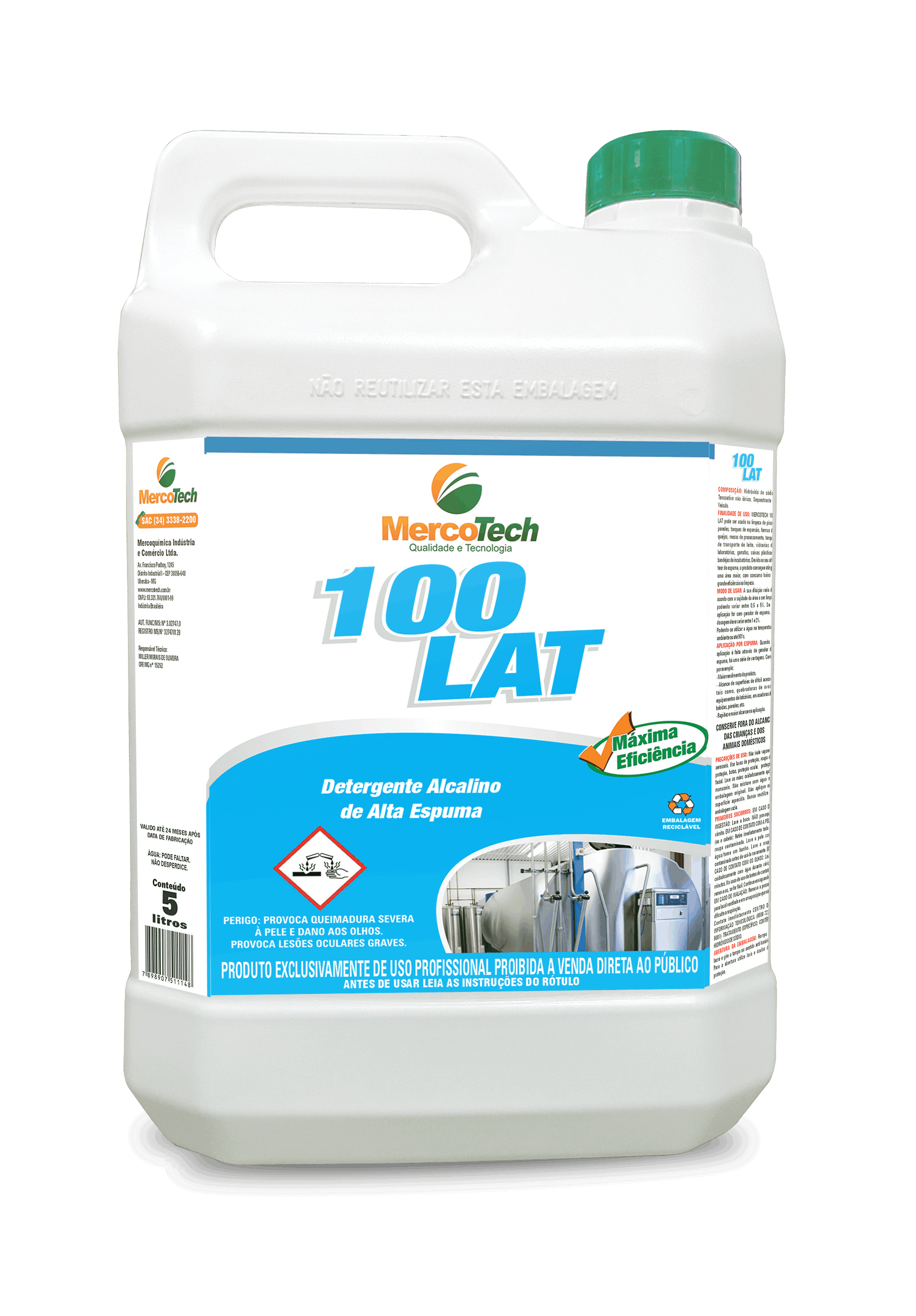 DETERGENTE DESENGRAXANTE ALCALINO 120 LAT 100