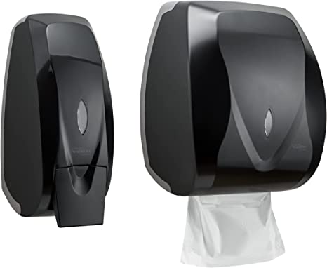 TOALHEIRO INTERFOLHADO VELOX E SABONETEIRA PRETO